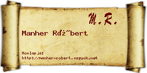 Manher Róbert névjegykártya